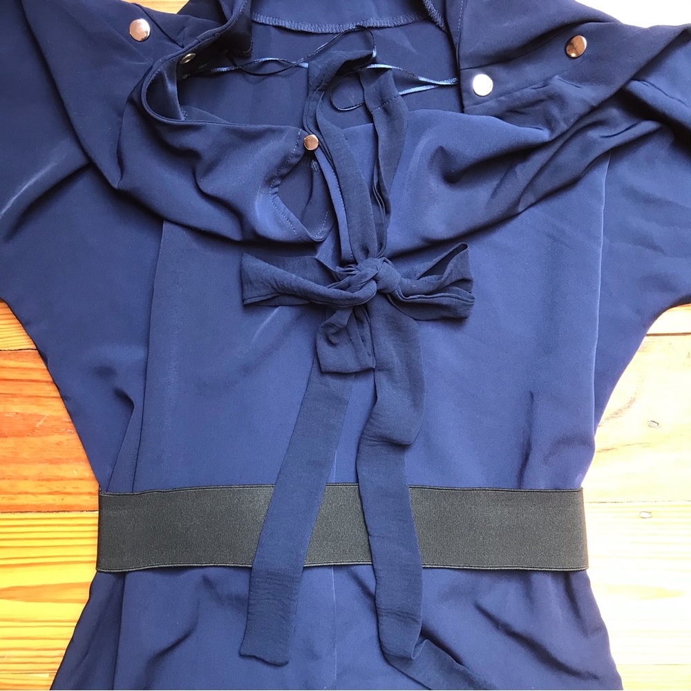Spense Navy Sheath Tunic Dress with Metal Details, EUC, 14 - Picture 14 of 14